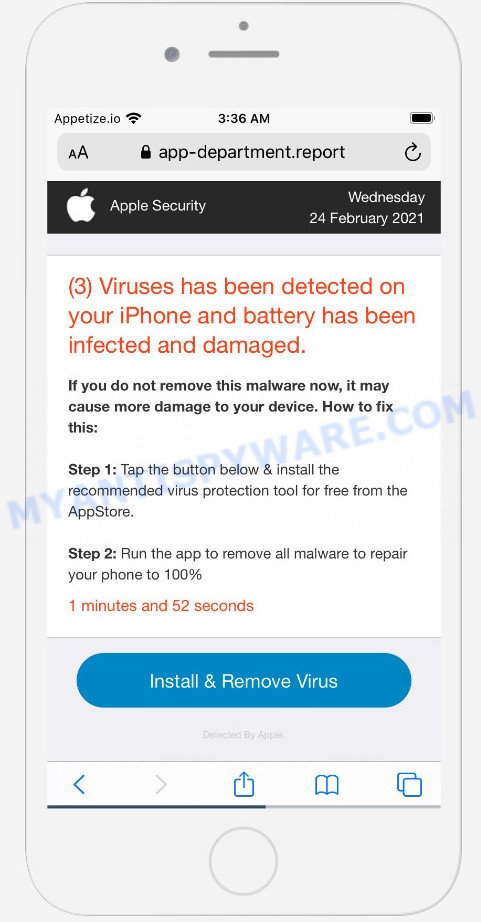 3 Viruses has been detected pop-up scam