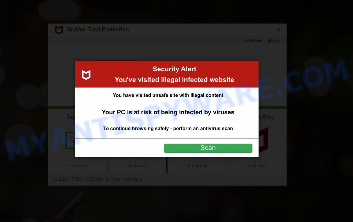 McAfee SECURITY ALERT SCAM