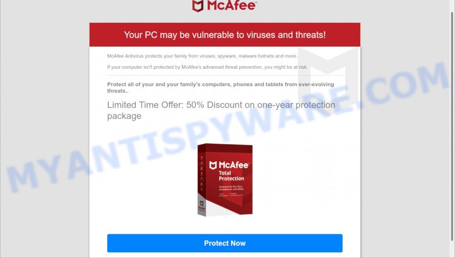 McAfee Your PC Might Be Vulnerable scam