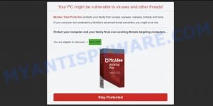 fake McAfee pop-up alert