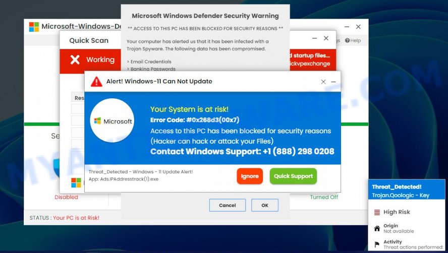 Alert Windows-11 Can Not Update SCAM