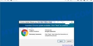 Important Chrome update available scam