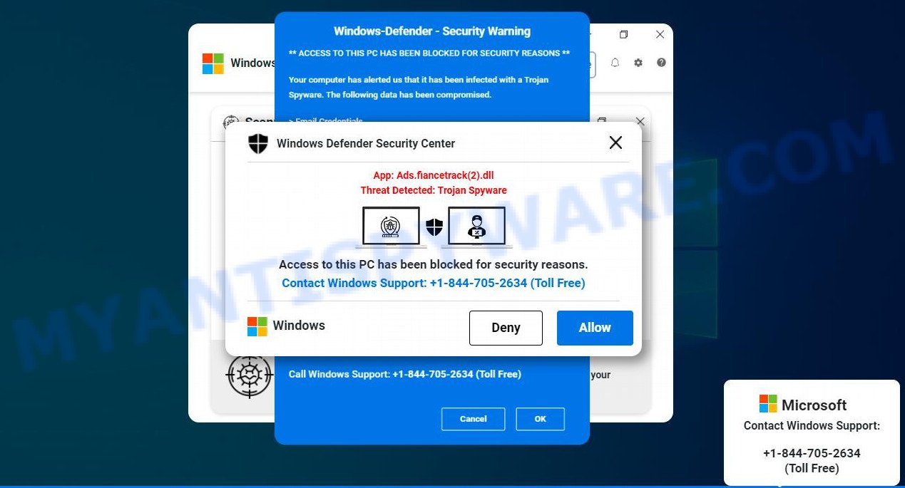 Windows Defender Security Warning SCAM