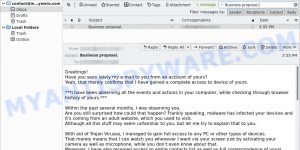 Have you seen lately my e-mail to you EMAIL SCAM