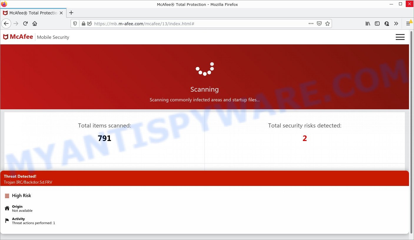 Mb.m-afee.com fake system scan