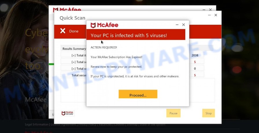 Securesoftwarepc.com fake scan results