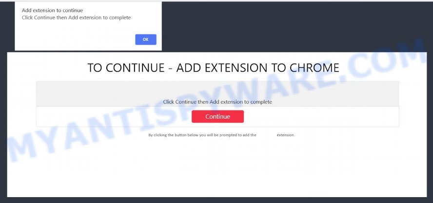 To Continue Add Extension to Chrome SCAM