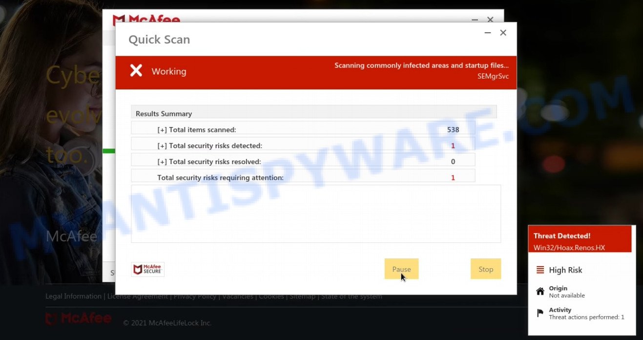 Totaldatadefence.com fake system scan