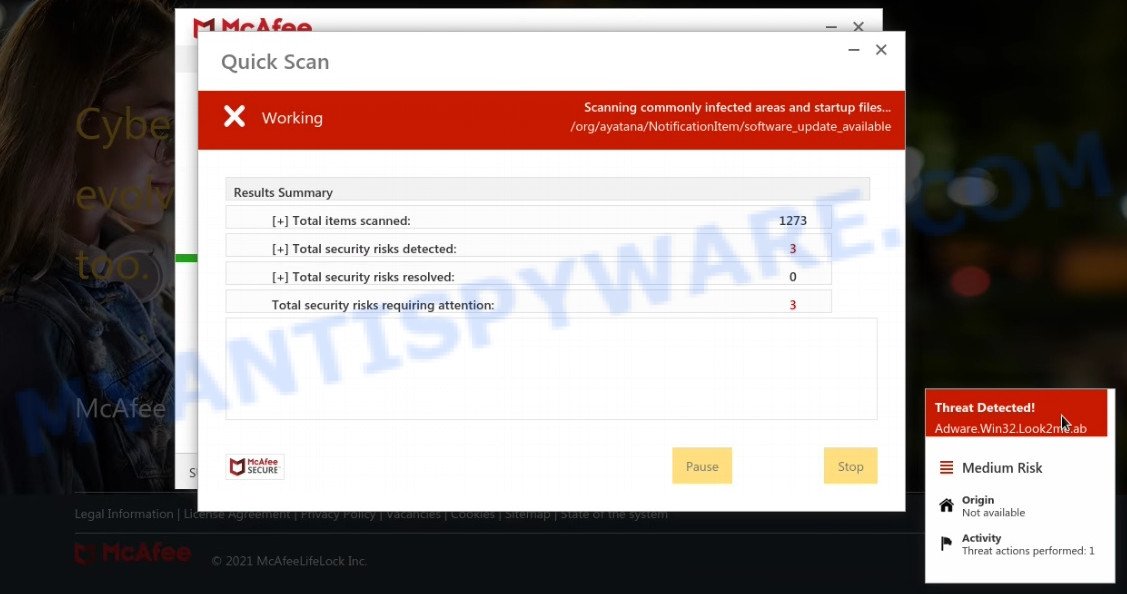 Totaldatasecuritycentr.com fake system scan