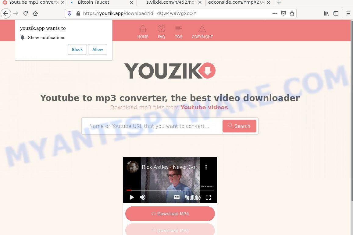 Youzik.app redirects