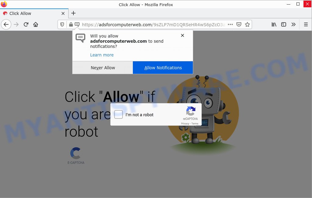 Adsforcomputerweb.com scam