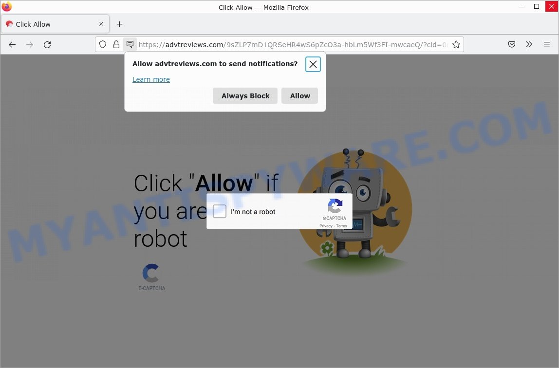 Click Allow Advtreviews.com scam
