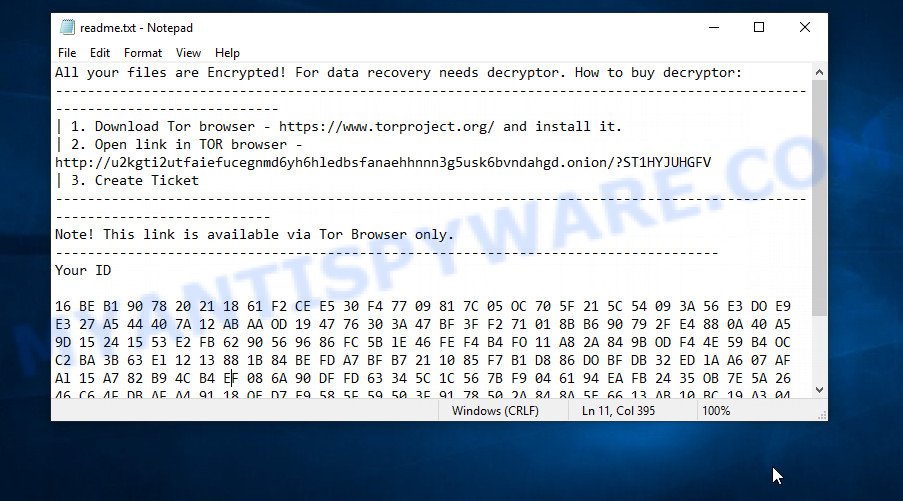 U2k virus ransomnote