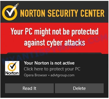 Your Norton subscription has expired fake alert
