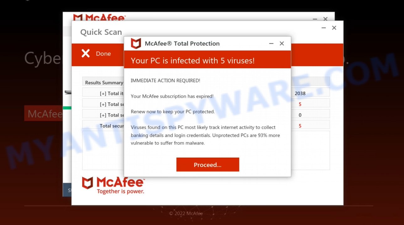 Yoursafeguardshield.com fake scan results