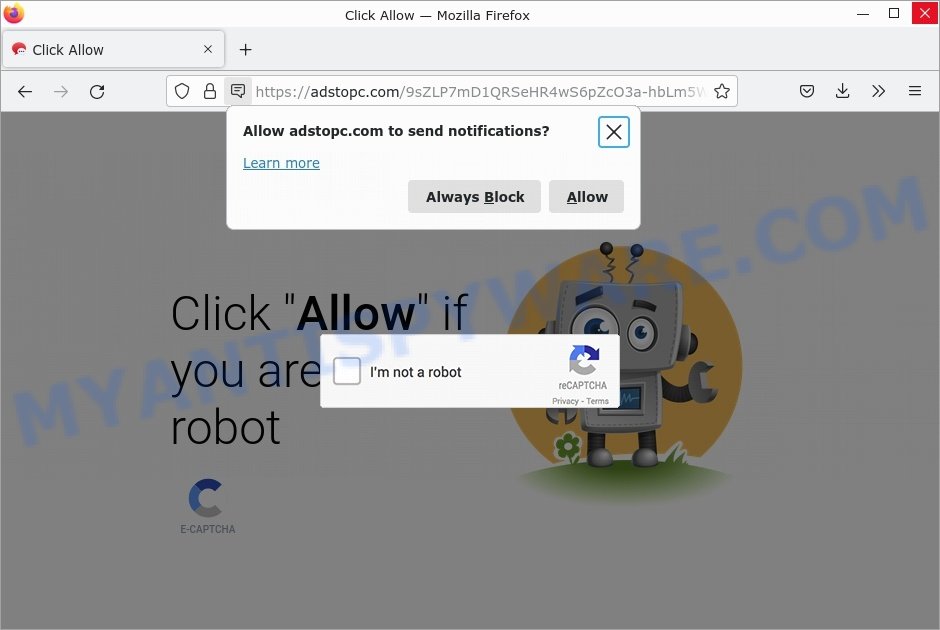 Adstopc.com Click Allow Scam