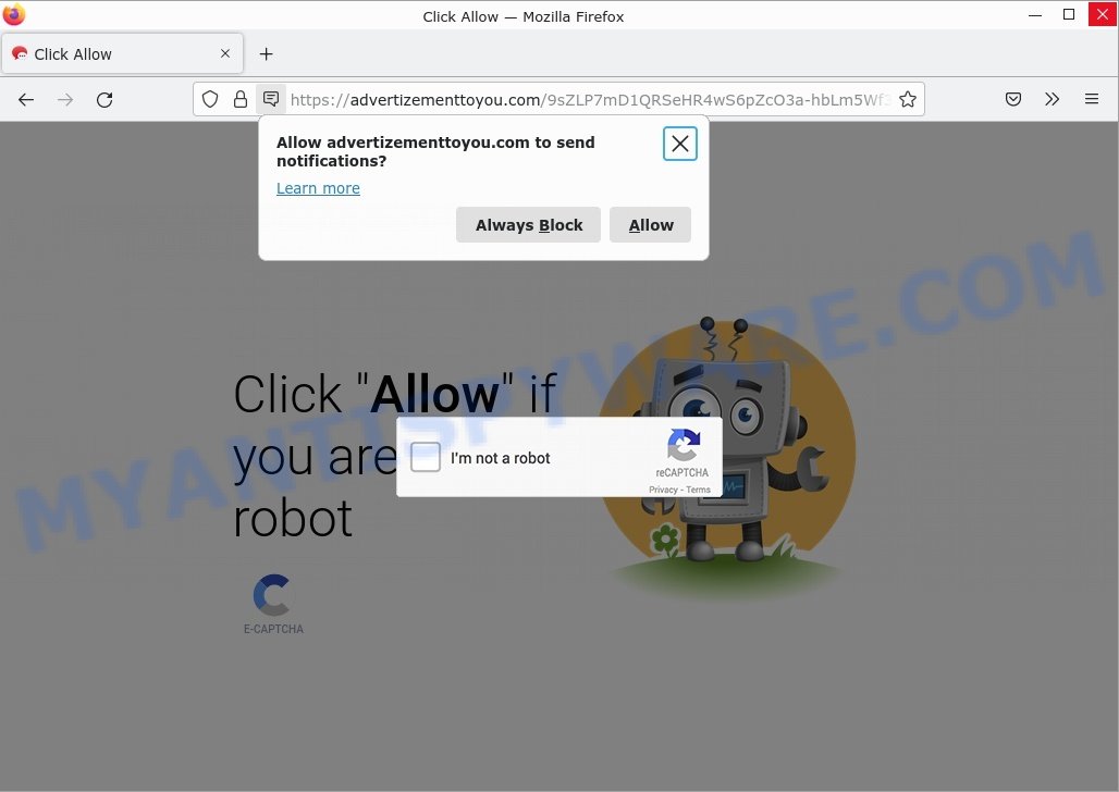 Advertizementtoyou.com Click Allow Scam