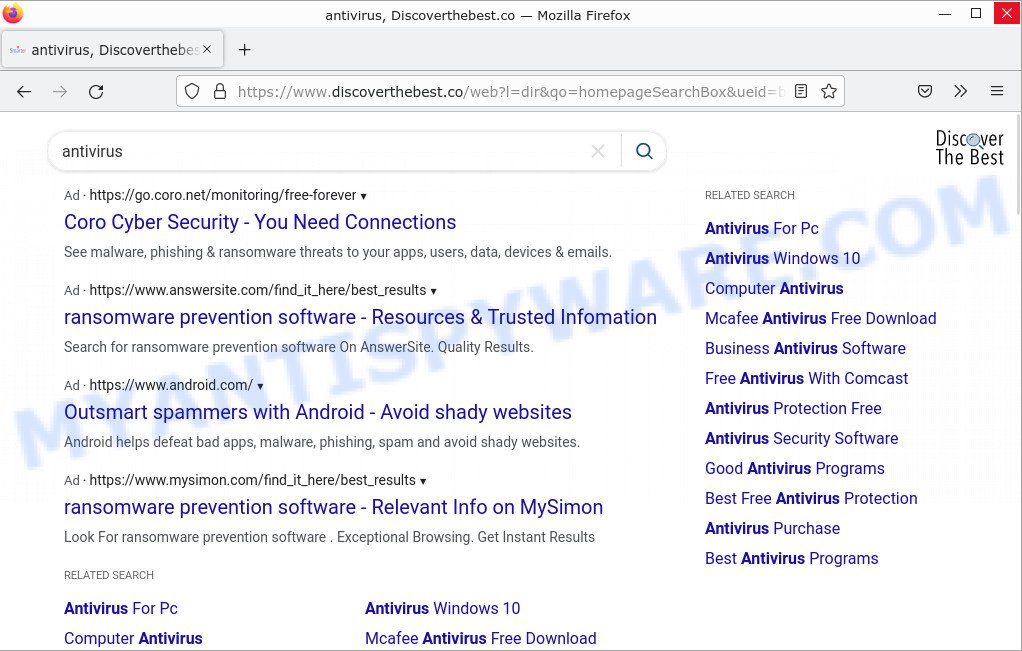 Discoverthebest.co search results
