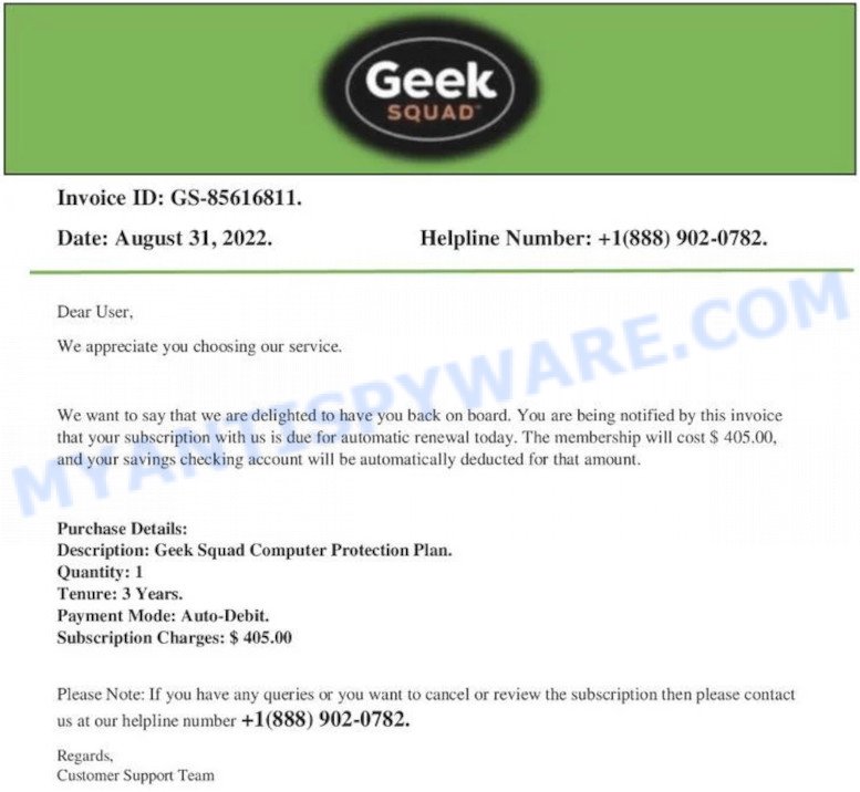 Geek Squad Email Scam gs 85616811