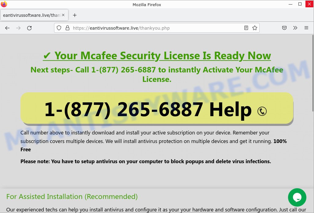 MICROSOFT WINDOWS With Pre-installed Mcafee SCAM page