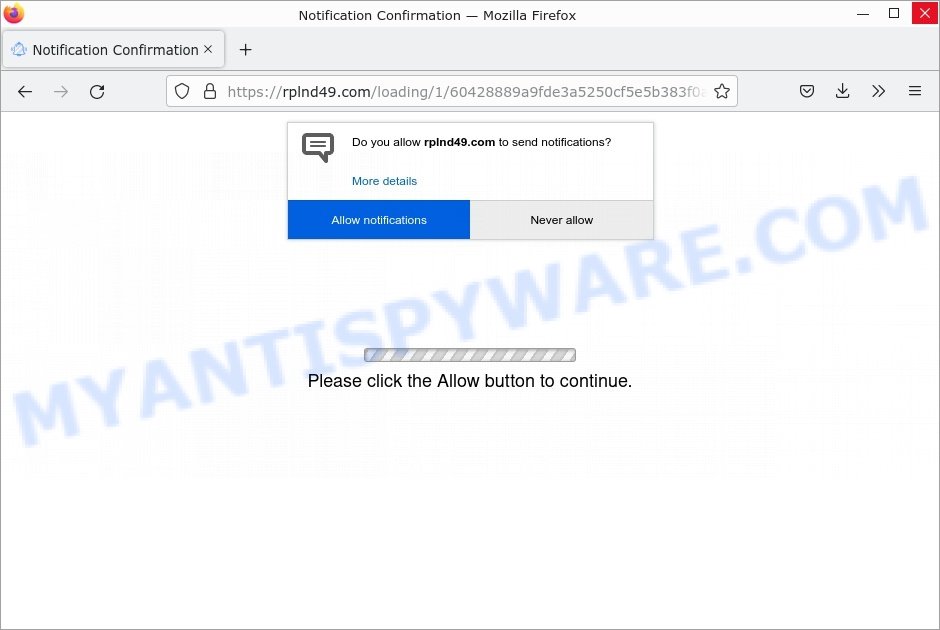 Rplnd49.com Notification Confirmation scam