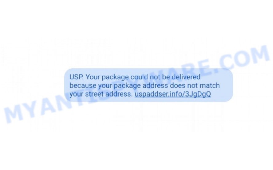 Uspaddser.info Package Cannot Be Delivered scam