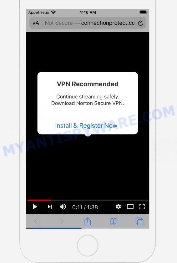 VPN Recommended Pop-up Scam