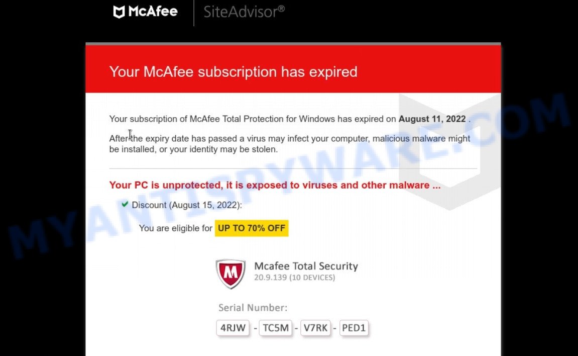 Your McAfee Subscription Has Expired 2022