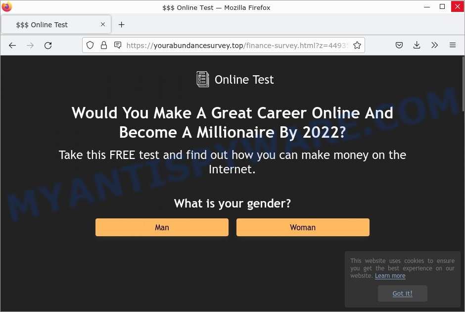 Yourabundancesurvey.top Survey scam