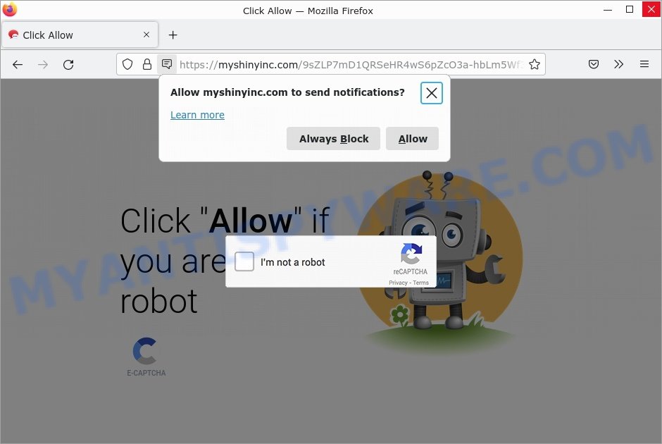 myshinyinc.com Click Allow Scam