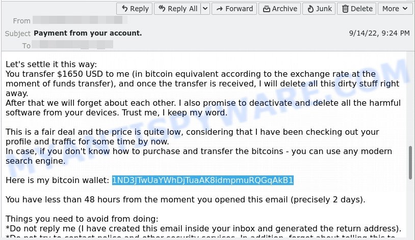 1ND3JTwUaYWhDjTuaAK8idmpmuRQGqAkB1 bitcoin email scam