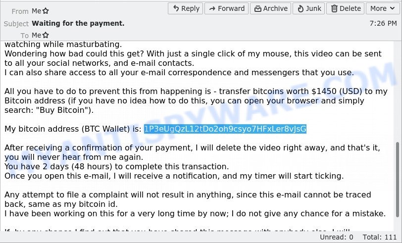 1P3eUgQzL12tDo2oh9csyo7HFxLer8vJsG bitcoin email scam