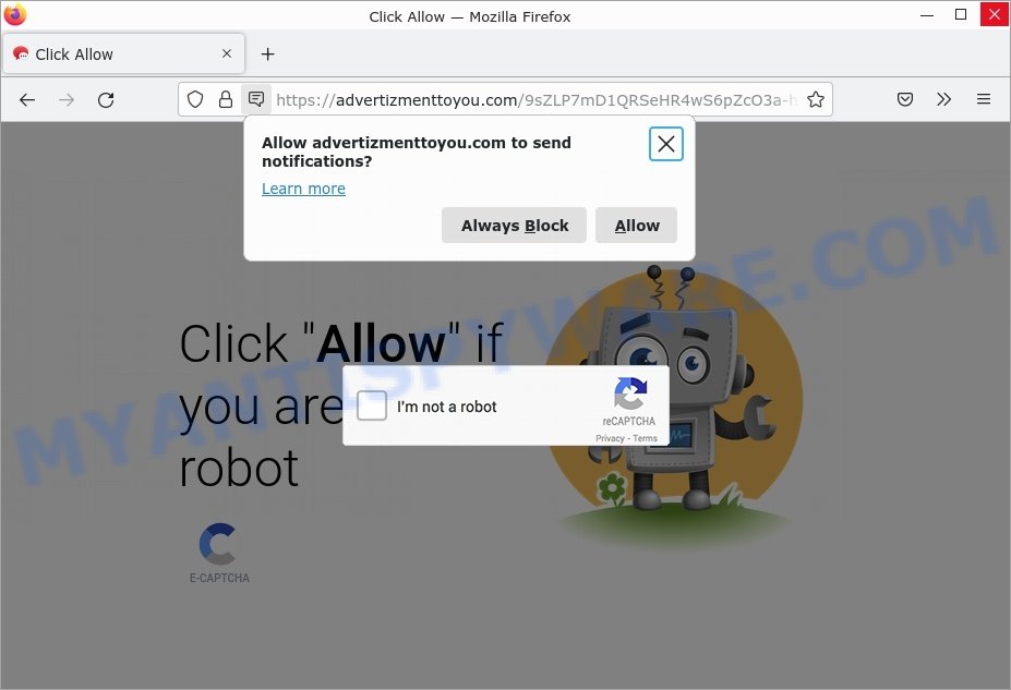 Advertizmenttoyou.com Click Allow Scam