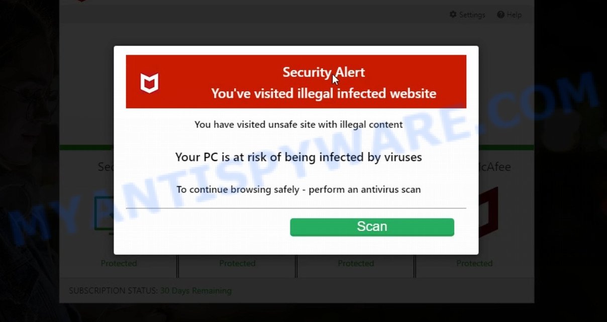 Allprotectpc.com McAfee Security Alert Scam