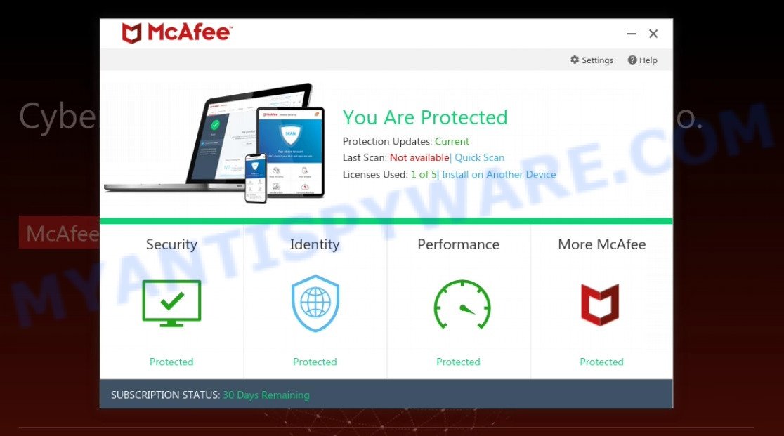 Analysissoftwarecentr.com McAfee Security Alert Scam