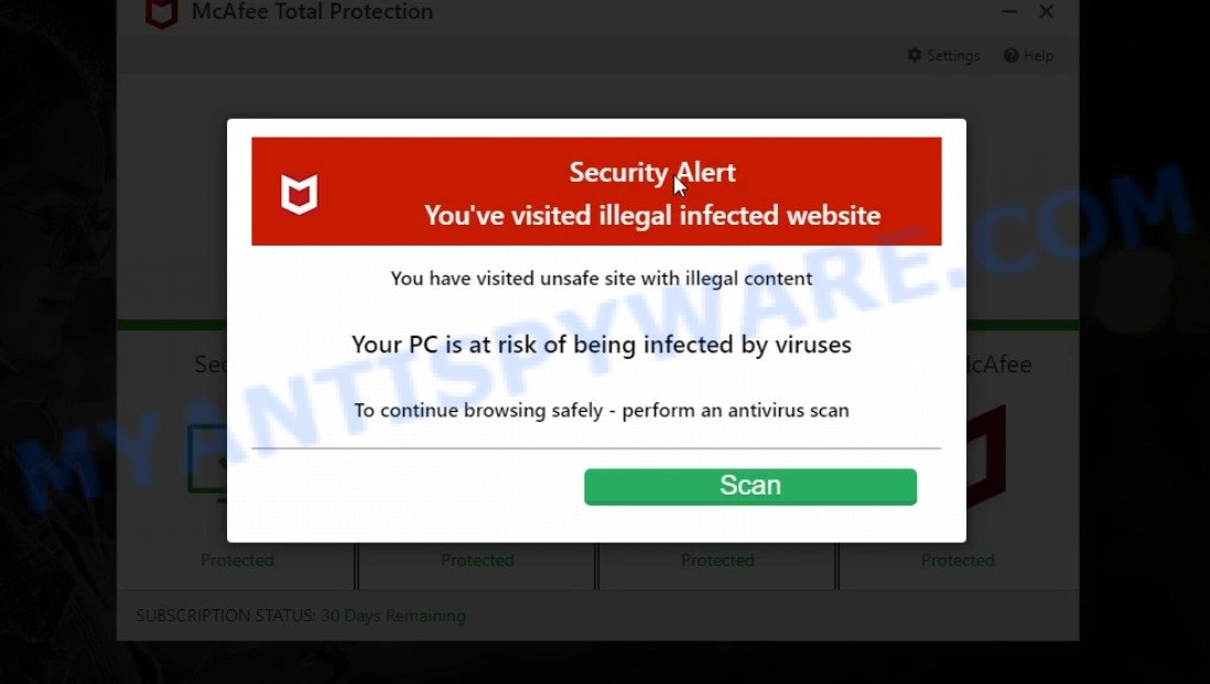 Antivirus-stability.com McAfee Security Alert Scam