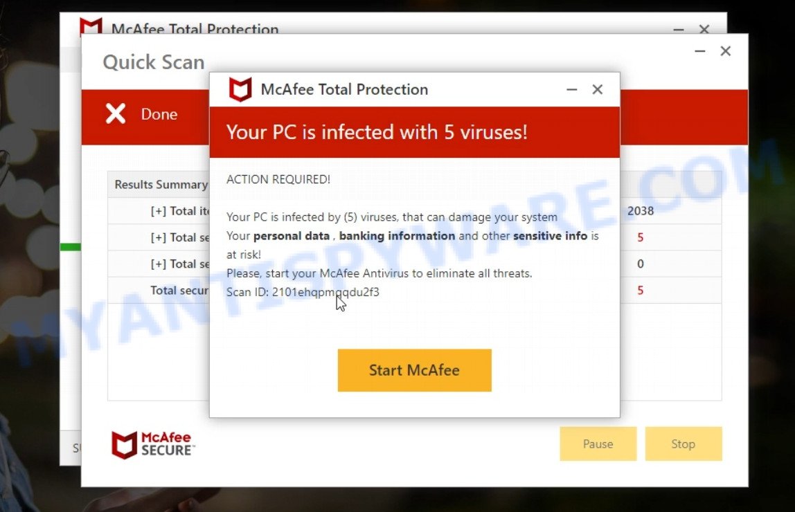 Basis-antivirus.com fake scan results
