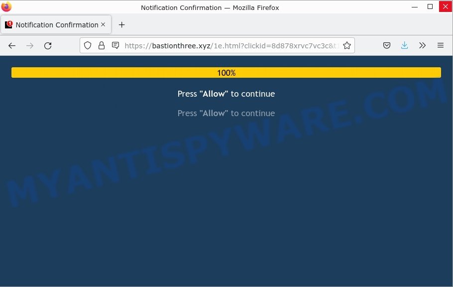 Bastionthree.xyz Notification Confirmation Scam