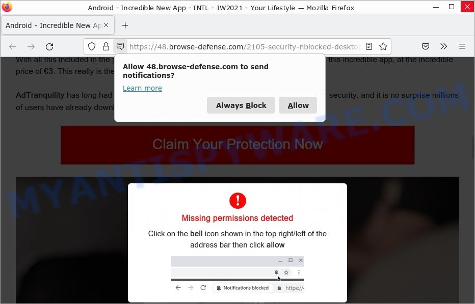Browse-defense.com Click Allow Scam