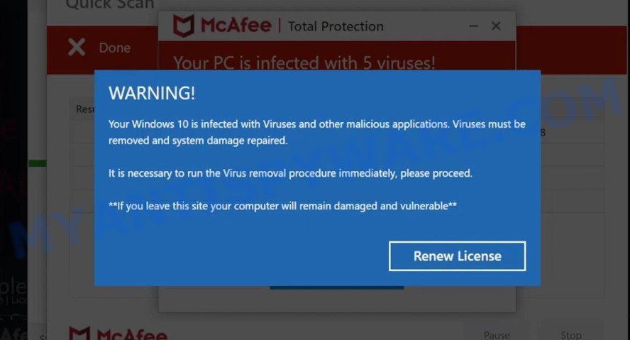 Carefully-to-remind.xyz McAfee Security Alert Scam