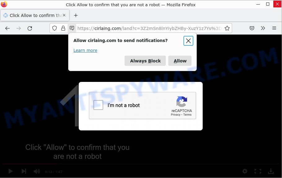 Cirlaing.com Click Allow to confirm Scam