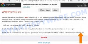Dev-protection.com Device Has Been Compromised Scam