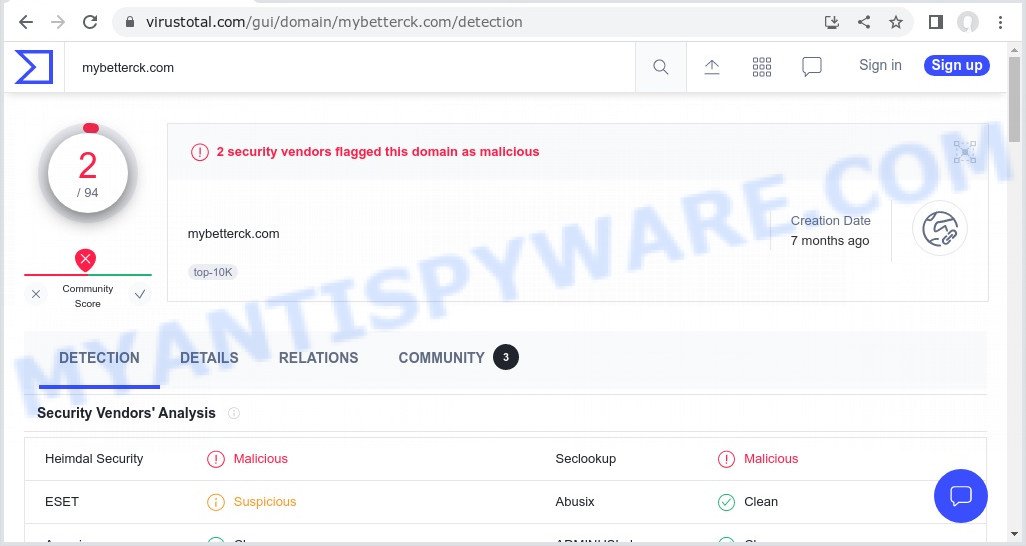 Mybetterck.com malware