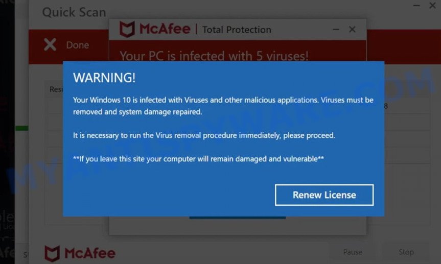 Protection-availability.xyz McAfee Security Scam