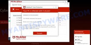 Protection-availability.xyz McAfee fake scan results