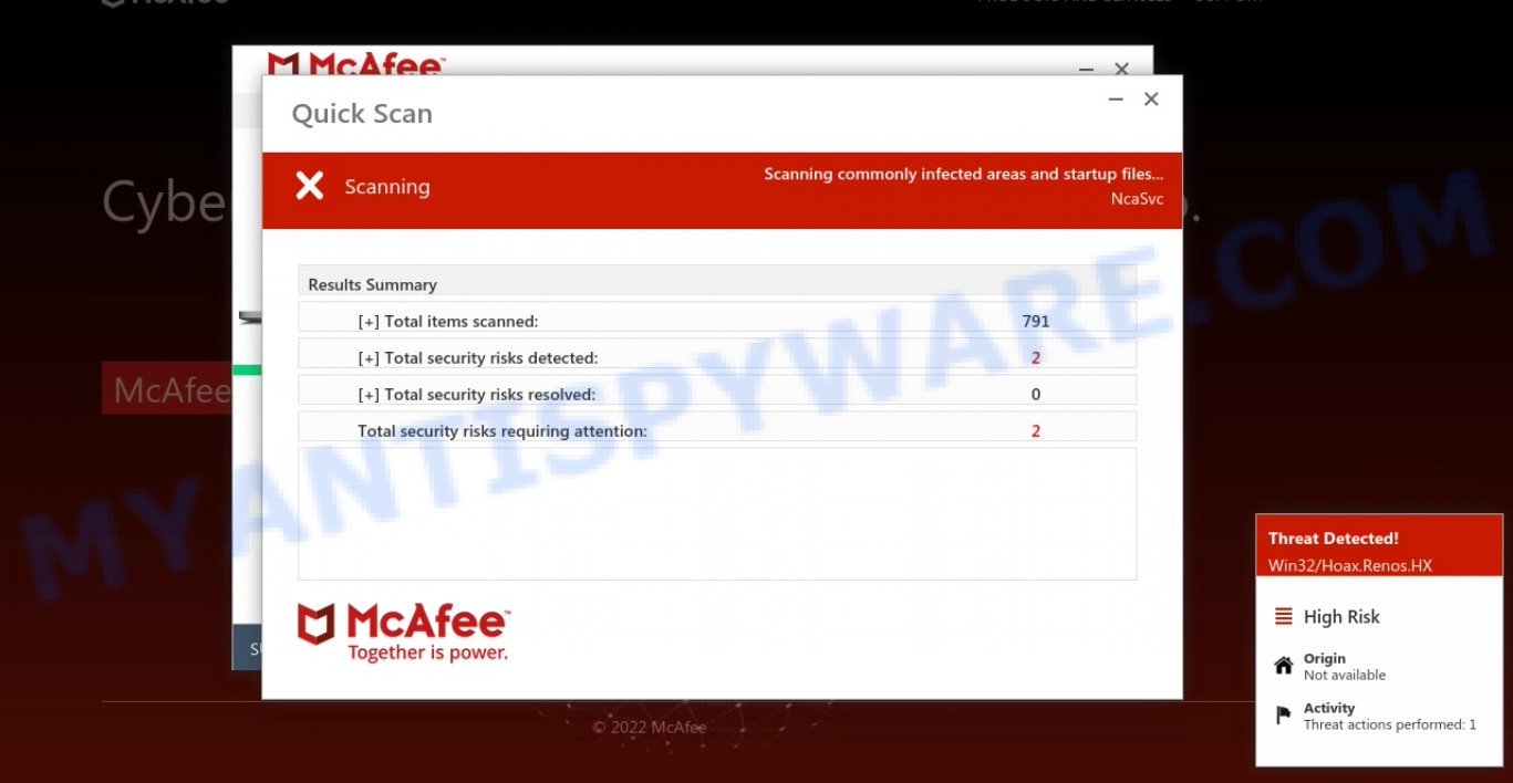 Securityservice-pc.com McAfee fake scan
