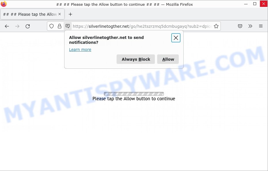 Silverlinetogther.net Tap Allow Scam