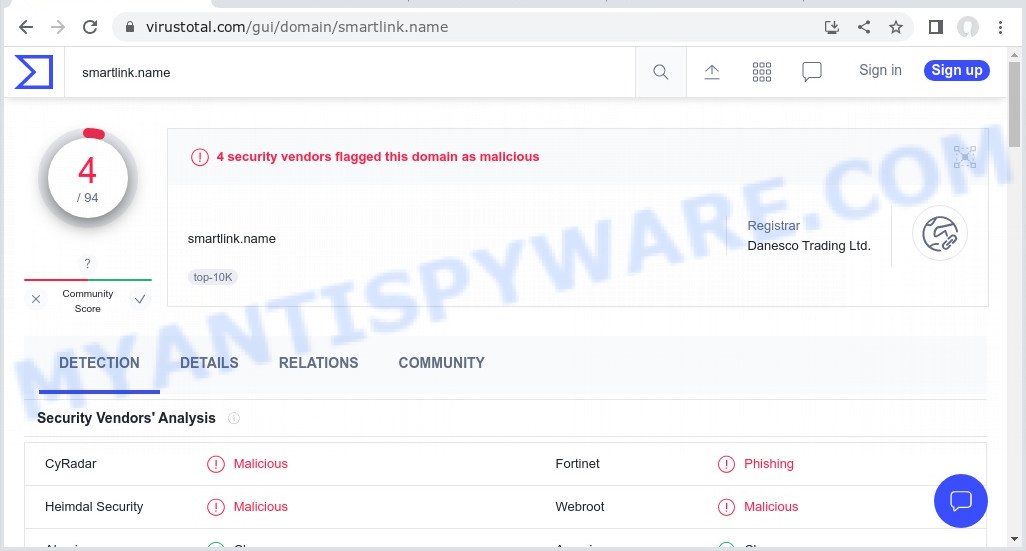 Smartlink.name malware virus