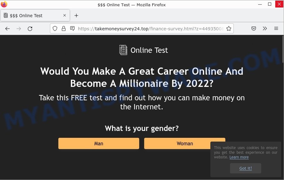 Takemoneysurvey24.top Online Test Scam