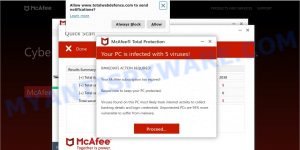 Totalwebdefence.com McAfee fake scan results